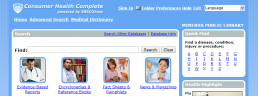 Screenshot of a Consumer Health Complete search page.