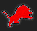Red Lion on Black Background